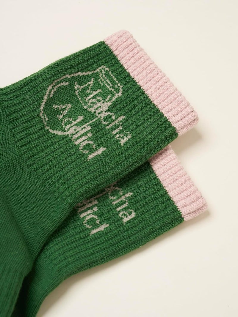 Shapes Studio Crew Half Calf Grip Socks, Cutest Fruits Pilates Socks, Ruffle socks, Non-Slip, Barre Yoga Fitness - Image 5